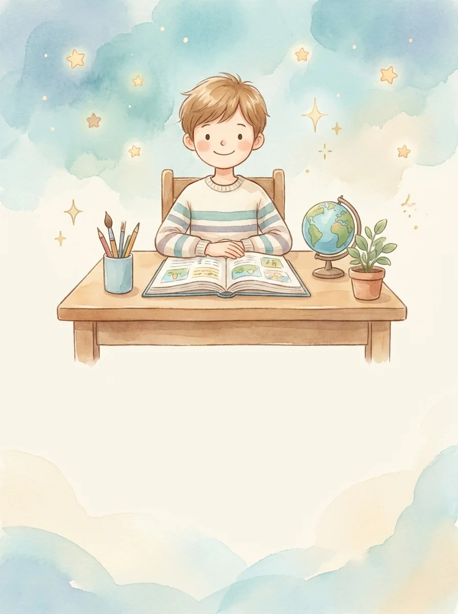 책과 함께 즐겁게 읽는 아이 그림