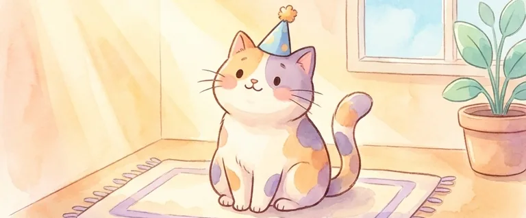 고양이 그림과 c a t 글자가 모여 cat이 되는 따뜻한 그림