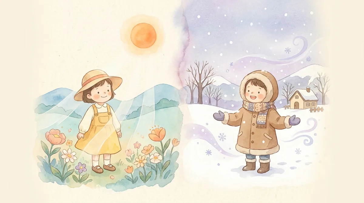눈 오는 날·더운 날 등 다양한 날씨 속 아이들의 따뜻한 그림