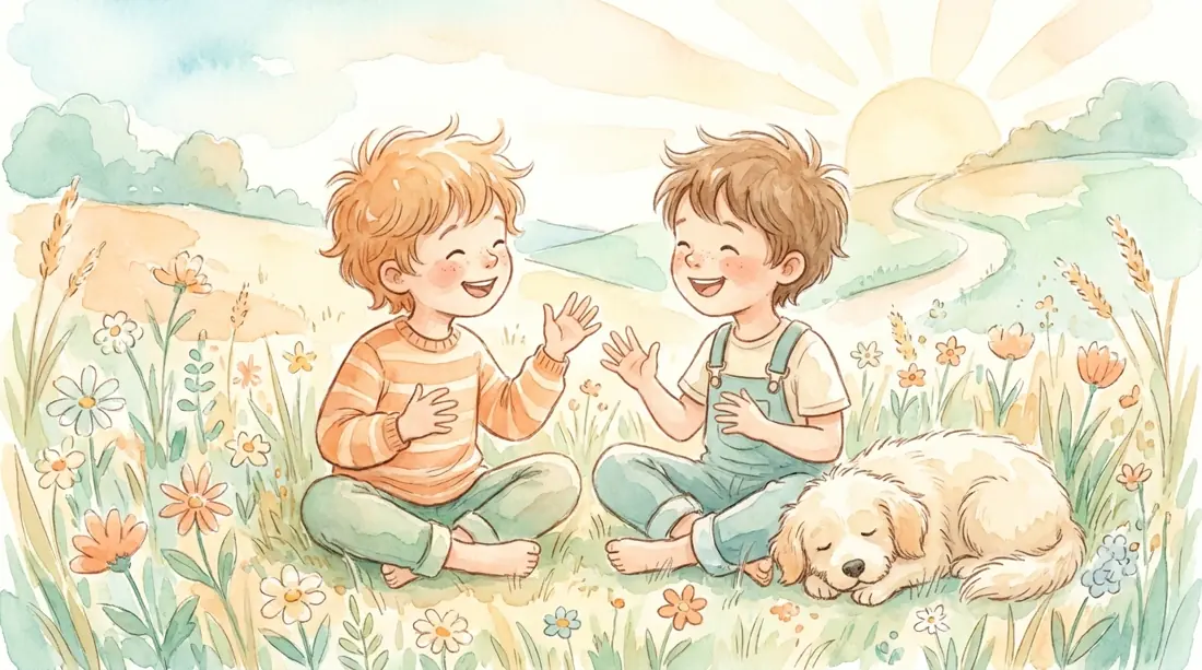 경험에 대해 생생하게 이야기하는 아이들의 밝고 따뜻한 그림
