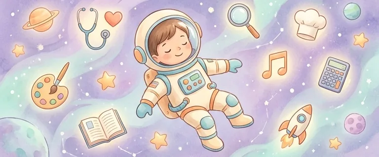 단원10 진로와꿈 단원을 마치고 뿌듯해하는 초6 아이 — 자신의 꿈을 향해 자신 있게 서 있는 따뜻한 그림